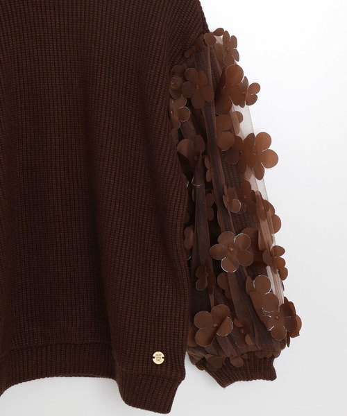 MAKE YOUR DAY（メイクユアデイ）の「ママとおそろいシアーフラワー袖プルオーバー■80～140cm（スウェット・キッズ・グレー/ブラック/ブラウン・100/90/80/140/130/120/110）」の20枚目の写真