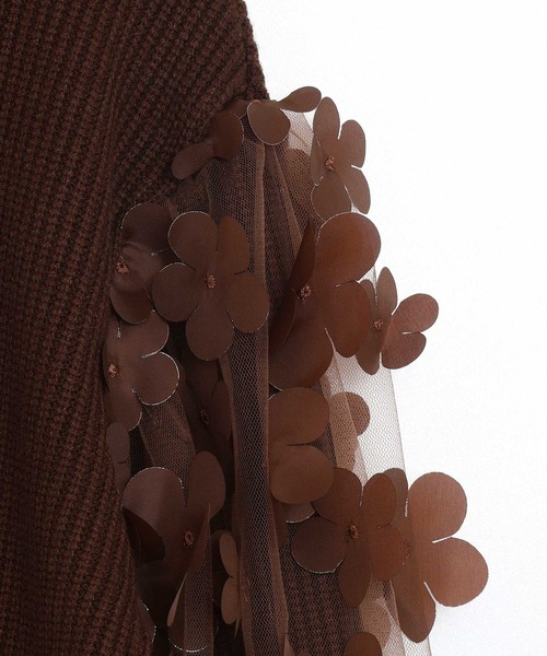 MAKE YOUR DAY（メイクユアデイ）の「ママとおそろいシアーフラワー袖プルオーバー■80～140cm（スウェット・キッズ・グレー/ブラック/ブラウン・100/90/80/140/130/120/110）」の22枚目の写真