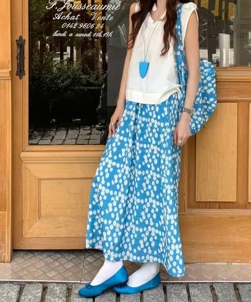 2色 クラシック デイジー花柄 ロングスカート ヒップカバー 脚長 楽天市場】花柄 ロングスカート スカート レディース ボトムス