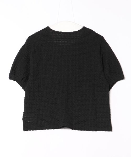 mil(ミル)の「ぽこぽこカットジャガード シアートップス(Tシャツ/カットソー・レディース・アイボリー/ブラック/モカ・ONE SIZE)」の21枚目の写真