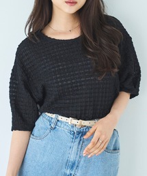 ぽこぽこカットジャガード シアートップス