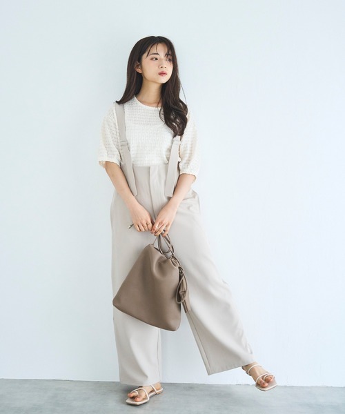 mil(ミル)の「ぽこぽこカットジャガード シアートップス(Tシャツ/カットソー・レディース・アイボリー/ブラック/モカ・ONE SIZE)」の8枚目の写真