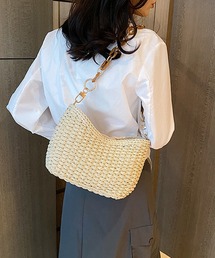 SETUP7（セットアップセブン）の「【SETUP7】チェーンショルダーストローバッグ  かごバッグ/トートバッグ KNF142（かごバッグ）」