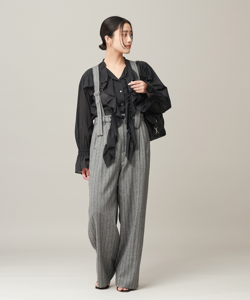 journal standard L'essage（ジャーナルスタンダードレサージュ）の「80ボイルフリルシャツ（シャツ/ブラウス・レディース・ブラック/カーキ・FREE）」の3枚目の写真