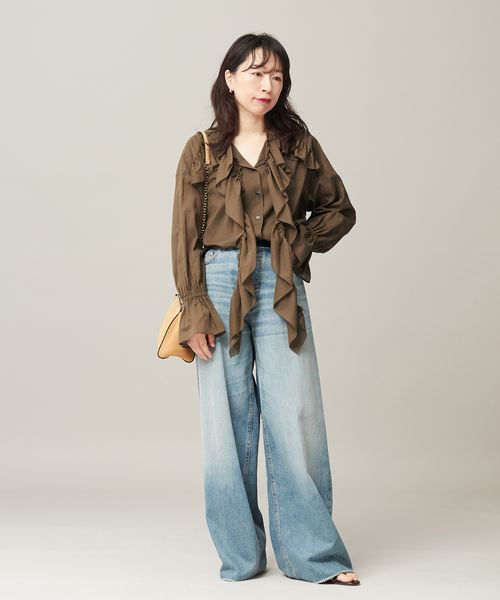 journal standard L'essage（ジャーナルスタンダードレサージュ）の「80ボイルフリルシャツ（シャツ/ブラウス・レディース・ブラック/カーキ・FREE）」の20枚目の写真