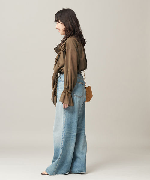 journal standard L'essage（ジャーナルスタンダードレサージュ）の「80ボイルフリルシャツ（シャツ/ブラウス・レディース・ブラック/カーキ・FREE）」の22枚目の写真