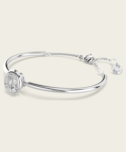 SWAROVSKI（スワロフスキー）の「【公式】【スワロフスキー】Dextera バングル ラウンドカット, ホワイト, ロジウム・プレーティング（ブレスレット・レディース・ホワイト・M）」の3枚目の写真