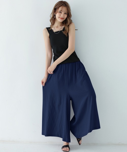 大きいサイズ美品⭐️TO BE CHIC✨ワイドパンツ⭐️濃紺⭐️秋冬パンツ⭐️匿名発送 classicalelf レディース ボトムス パンツ ワイドパンツ ガーゼ