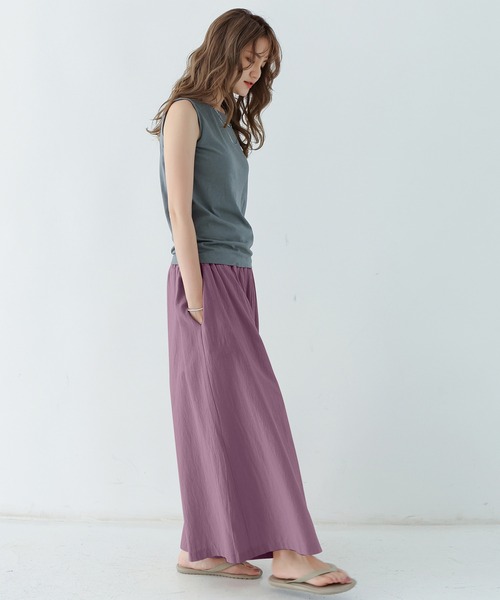 セール】パンツ レディース ワイドパンツ 夏 春 綿100% ロング