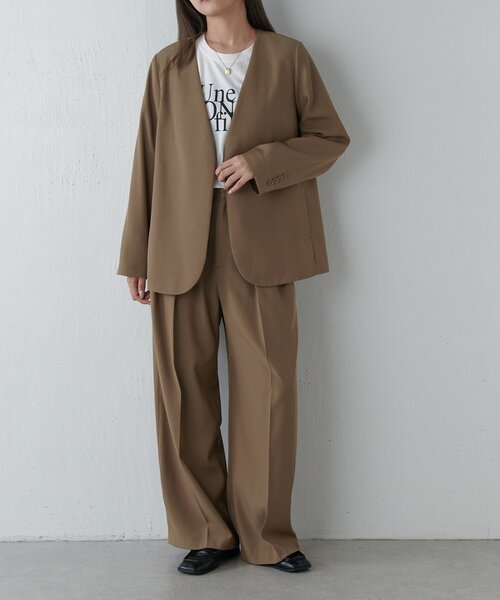 【Lui's（ルイス）】セットアップ（ジャケット、パンツ）別売り可 セール】【セットアップ対応】シンプルVカラージャケット（テーラード