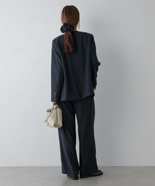 Lui's（ルイス）の「【セットアップ対応】シンプルVカラージャケット（テーラードジャケット・レディース・チャコールグレー/モカ・36/38）」の11枚目の写真