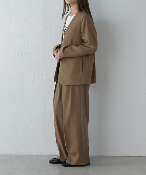 Lui's（ルイス）の「【セットアップ対応】シンプルVカラージャケット（テーラードジャケット・レディース・チャコールグレー/モカ・36/38）」の19枚目の写真