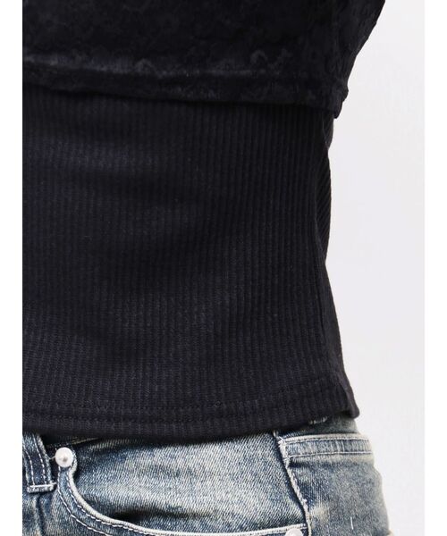 RESEXXY（リゼクシー）の「レースアンサンブルカットトップス（Tシャツ/カットソー・レディース・ブラック/アイボリー・FREE）」の6枚目の写真