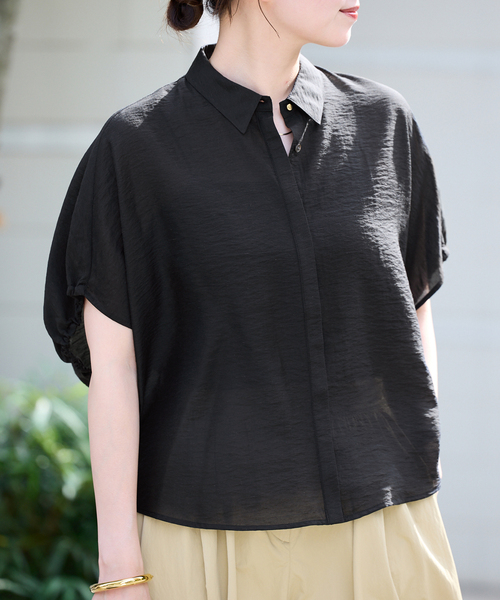 【新品未使用】IENA (イエナ) リネン混 襟付きブラウス 追加》リネン混 襟付きブラウス(シャツ/ブラウス)|IENA