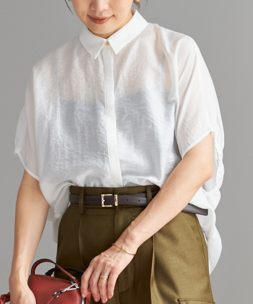 追加》リネン混 襟付きブラウス（シャツ/ブラウス）｜IENA（イエナ）の