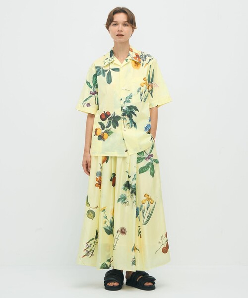 CABaN キャバン コットン Green Showerプリント 半袖シャツ CABaN コットン Green Showerプリント ハーフスリーブシャツ