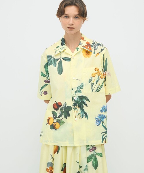 CABaN キャバン コットン Green Showerプリント 半袖シャツ CABaN コットン Green Showerプリント ハーフスリーブシャツ