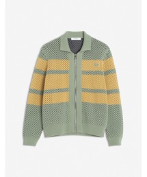 Maison Kitsune(]Lcl)STRIPED MESH KNIT ZIPPED BLOUSON(̑AE^[)