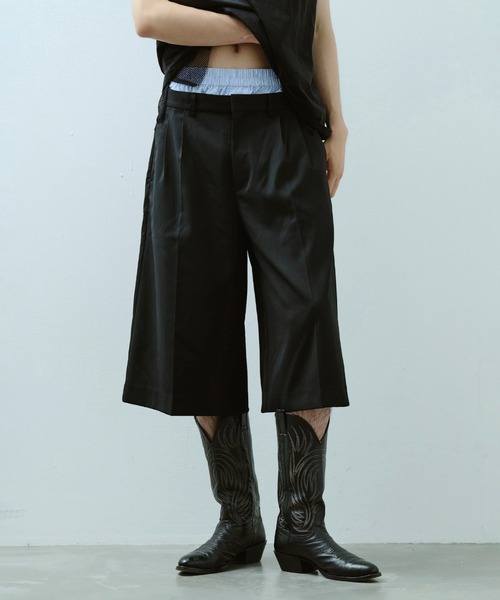 camphor wood レイヤードトランクスワイドスラックスショーツ Mサイズ layered boxers wide slacks shorts / レイヤードトランクス
