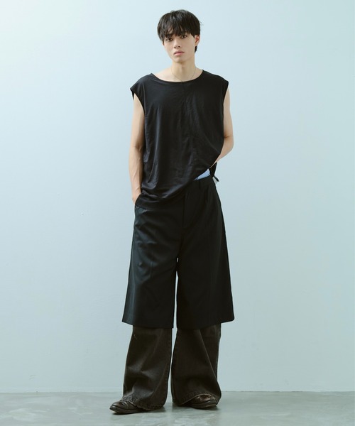 camphor wood レイヤードトランクスワイドスラックスショーツ Mサイズ Camphor wood（カンファーウッド）の「layered boxers wide