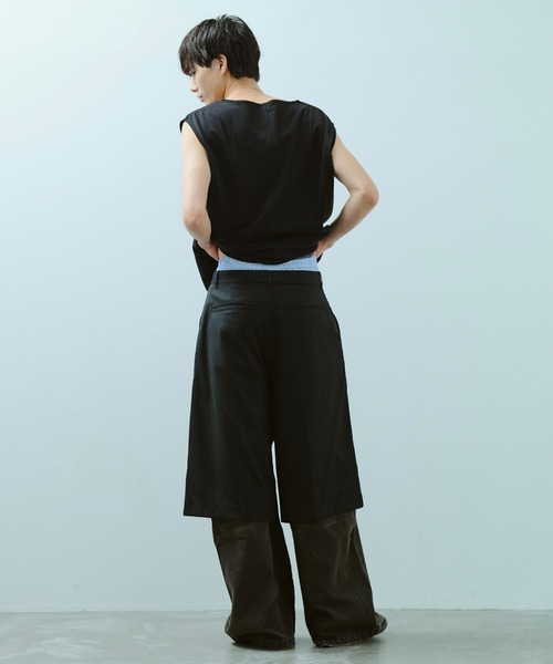 camphor wood レイヤードトランクスワイドスラックスショーツ Mサイズ Camphor wood（カンファーウッド）の「layered boxers wide