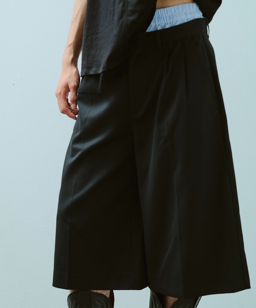 layered boxers wide slacks shorts / レイヤードトランクス