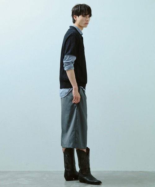CAMPHOR WOOD ワイドパンツ グレー　Lサイズ Camphor wood スラックス 2tuck wide baggy slacks / 2タック