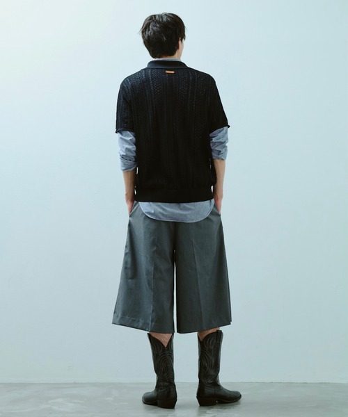 layered boxers wide slacks shorts / レイヤードトランクス