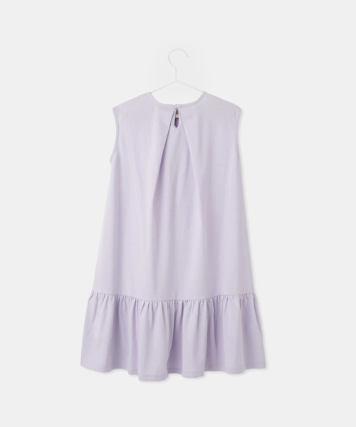 ROPE' PICNIC（ロペピクニック）の「【KIDS/キッズ】【接触冷感・吸水速乾】ノースリーブフロントタックワンピース（ワンピース・キッズ・ダークラベンダー/ブラック・S/L/M）」の4枚目の写真