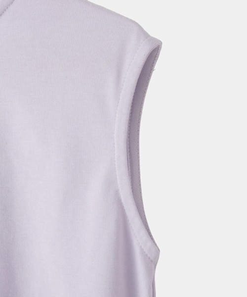 ROPE' PICNIC（ロペピクニック）の「【KIDS/キッズ】【接触冷感・吸水速乾】ノースリーブフロントタックワンピース（ワンピース・キッズ・ダークラベンダー/ブラック・S/L/M）」の7枚目の写真