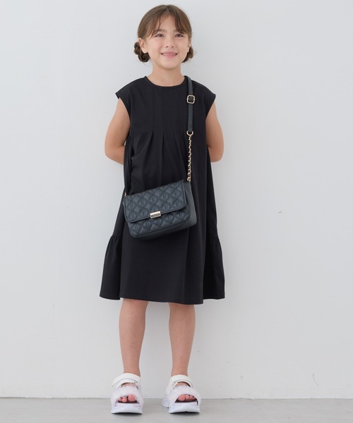 ROPE' PICNIC（ロペピクニック）の「【KIDS/キッズ】【接触冷感・吸水速乾】ノースリーブフロントタックワンピース（ワンピース・キッズ・ダークラベンダー/ブラック・S/L/M）」の18枚目の写真