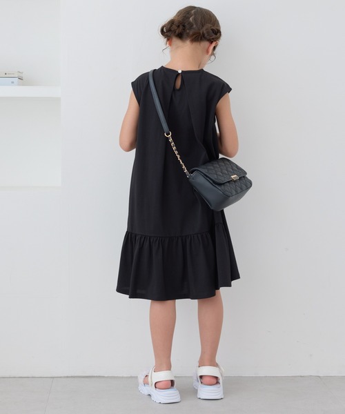 ROPE' PICNIC（ロペピクニック）の「【KIDS/キッズ】【接触冷感・吸水速乾】ノースリーブフロントタックワンピース（ワンピース・キッズ・ダークラベンダー/ブラック・S/L/M）」の19枚目の写真