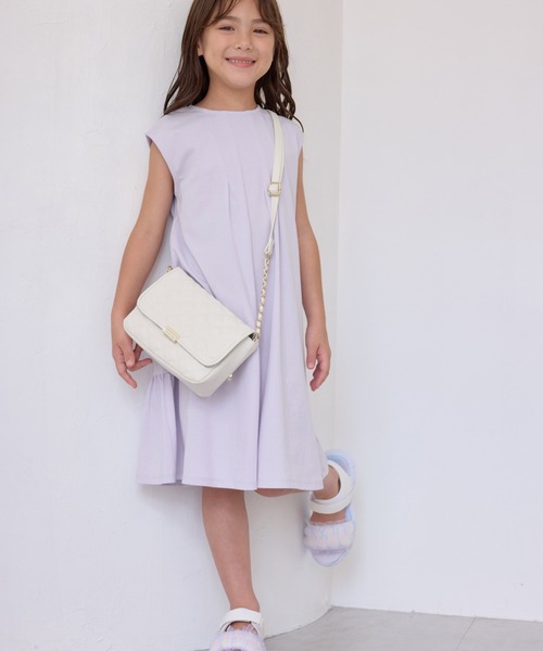 ROPE' PICNIC（ロペピクニック）の「【KIDS/キッズ】【接触冷感・吸水速乾】ノースリーブフロントタックワンピース（ワンピース・キッズ・ダークラベンダー/ブラック・S/L/M）」の22枚目の写真