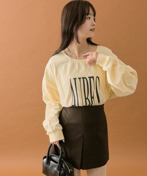 mystic（ミスティック）の「≪1.15(THU)～1.18(SUN)限定価格≫【４色展開◎】BIGロゴロングTシャツ（Tシャツ/カットソー・レディース・オフホワイト/チャコールグレー/ピンク/イエロー・FREE）」の15枚目の写真