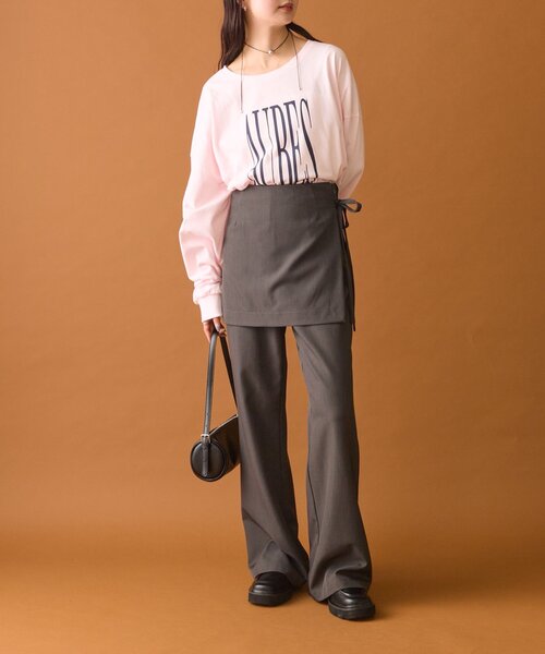 mystic（ミスティック）の「≪1.15(THU)～1.18(SUN)限定価格≫【４色展開◎】BIGロゴロングTシャツ（Tシャツ/カットソー・レディース・オフホワイト/チャコールグレー/ピンク/イエロー・FREE）」の9枚目の写真