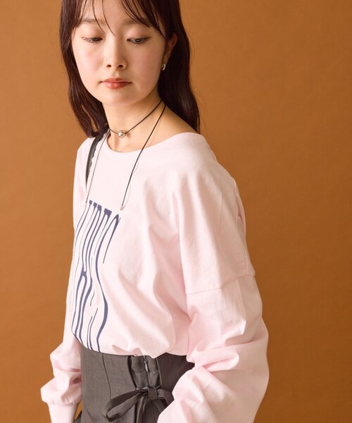 mystic（ミスティック）の「≪1.15(THU)～1.18(SUN)限定価格≫【４色展開◎】BIGロゴロングTシャツ（Tシャツ/カットソー・レディース・オフホワイト/チャコールグレー/ピンク/イエロー・FREE）」の8枚目の写真