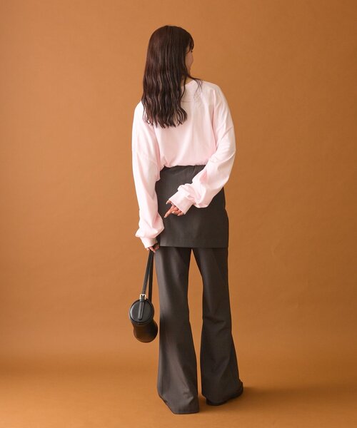 mystic（ミスティック）の「≪1.15(THU)～1.18(SUN)限定価格≫【４色展開◎】BIGロゴロングTシャツ（Tシャツ/カットソー・レディース・オフホワイト/チャコールグレー/ピンク/イエロー・FREE）」の5枚目の写真