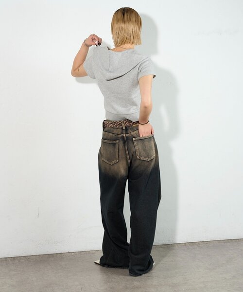 WHO'S WHO gallery（フーズフーギャラリー）の「【セットアップ可能】スラッシュポケットコンパクト半袖パーカー（パーカー・レディース・グレー/カーキ/ネイビー・FREE）」の17枚目の写真