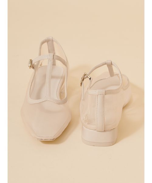 SNIDEL(スナイデル)の「シアーローヒールパンプス(パンプス・レディース・ホワイト/ブラック・S)」の6枚目の写真