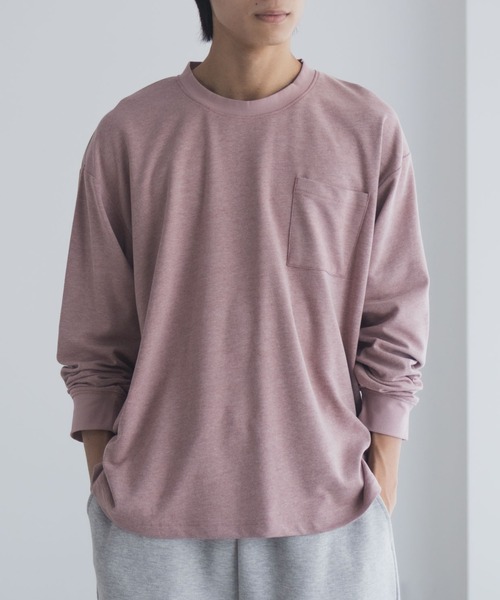 NAVY（ネイビー）の「NAVY タフラクポケット付き長袖Tシャツ【UVカット ドライ 接触冷感】（Tシャツ/カットソー・メンズ・ベージュ系/オフホワイト/カーキ/ブラック/ネイビー/ローズ系・XL/L/M/S）」の6枚目の写真