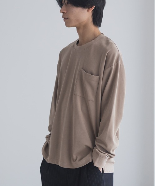 NAVY（ネイビー）の「NAVY タフラクポケット付き長袖Tシャツ【UVカット ドライ 接触冷感】（Tシャツ/カットソー・メンズ・ベージュ系/オフホワイト/カーキ/ブラック/ネイビー/ローズ系・XL/L/M/S）」の22枚目の写真