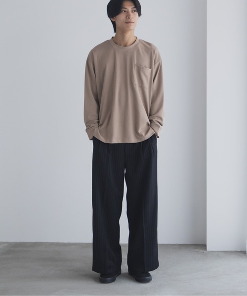 NAVY（ネイビー）の「NAVY タフラクポケット付き長袖Tシャツ【UVカット ドライ 接触冷感】（Tシャツ/カットソー・メンズ・ベージュ系/オフホワイト/カーキ/ブラック/ネイビー/ローズ系・XL/L/M/S）」の20枚目の写真