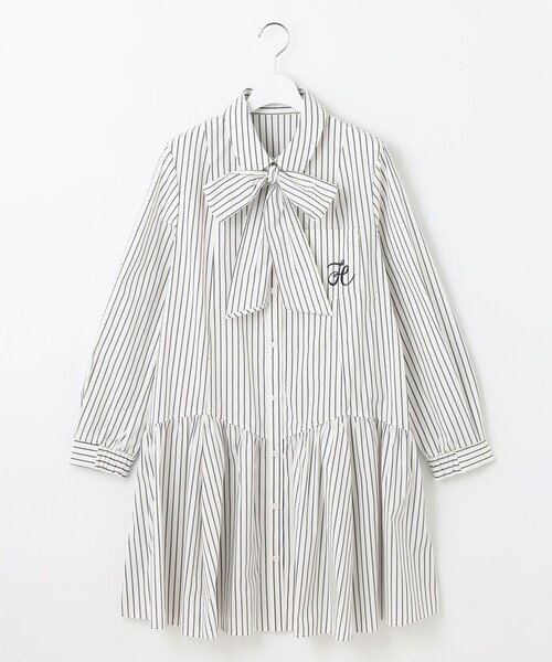 Feroux(フェルゥ)の「【2WAY】リボンタイシャツ ワンピース(ワンピース・レディース・ホワイト系1/グレー系・MEDIUM/SMALL)」の13枚目の写真