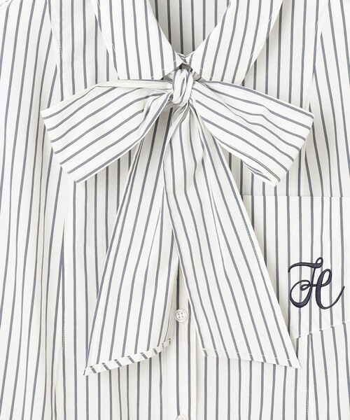 Feroux(フェルゥ)の「【2WAY】リボンタイシャツ ワンピース(ワンピース・レディース・ホワイト系1/グレー系・MEDIUM/SMALL)」の14枚目の写真