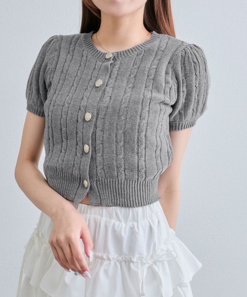 OLIVE des OLIVE(オリーブデオリーブ)の「【デイリーで着回し】ふわふわ金ボタンニット(ニット/セーター・レディース・オフホワイト/チャコールグレー/ブルー/サックスブルー・FREE)」の1枚目の写真