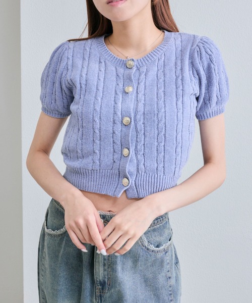 OLIVE des OLIVE(オリーブデオリーブ)の「【デイリーで着回し】ふわふわ金ボタンニット(ニット/セーター・レディース・オフホワイト/チャコールグレー/ブルー/サックスブルー・FREE)」の11枚目の写真