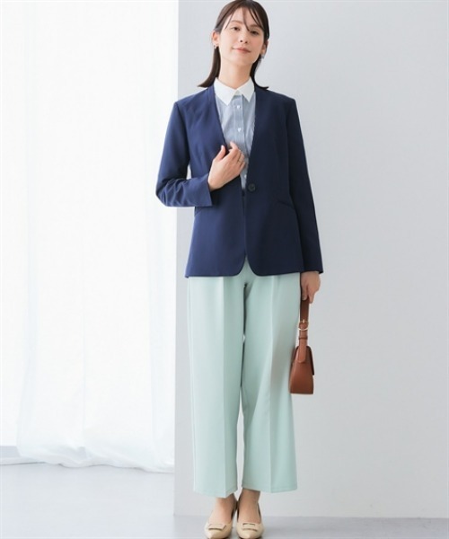 7days Life Styling(セブンデイズライフスタイリング)の「【選べる2タイプ】ストライプ柄ストレッチクレリックシャツ(シャツ/ブラウス・レディース・ネイビー系1/ネイビー系2・LL/L/M/S/3L)」の5枚目の写真