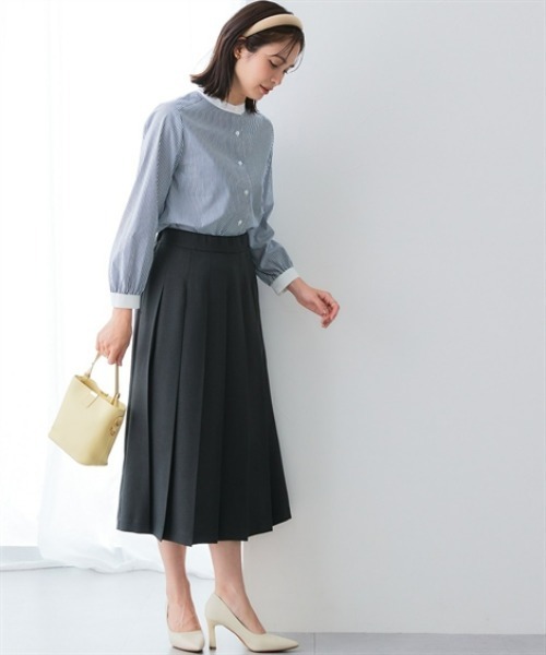 7days Life Styling(セブンデイズライフスタイリング)の「【選べる2タイプ】ストライプ柄ストレッチクレリックシャツ(シャツ/ブラウス・レディース・ネイビー系1/ネイビー系2・LL/L/M/S/3L)」の8枚目の写真