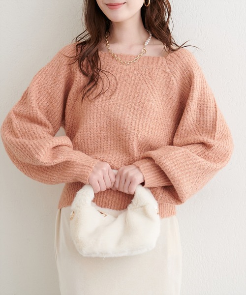 セール】畦編みブークレスクエアニット（ニット/セーター）｜natural