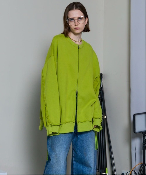 MAISON SPECIAL（メゾンスペシャル）の「Multiway Zip Oversized Sweatshirt/マルチウェイジップオーバーサイズスウェット■セットアップ対応■（スウェット・レディース・チャコールグレー/オフホワイト/ブルー/グリーン・FREE）」の12枚目の写真